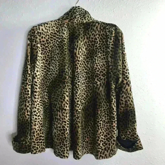 Connected Apparel Women’s Leopard Open Front Drape Cardigan Size Small - Picture 4 of 10